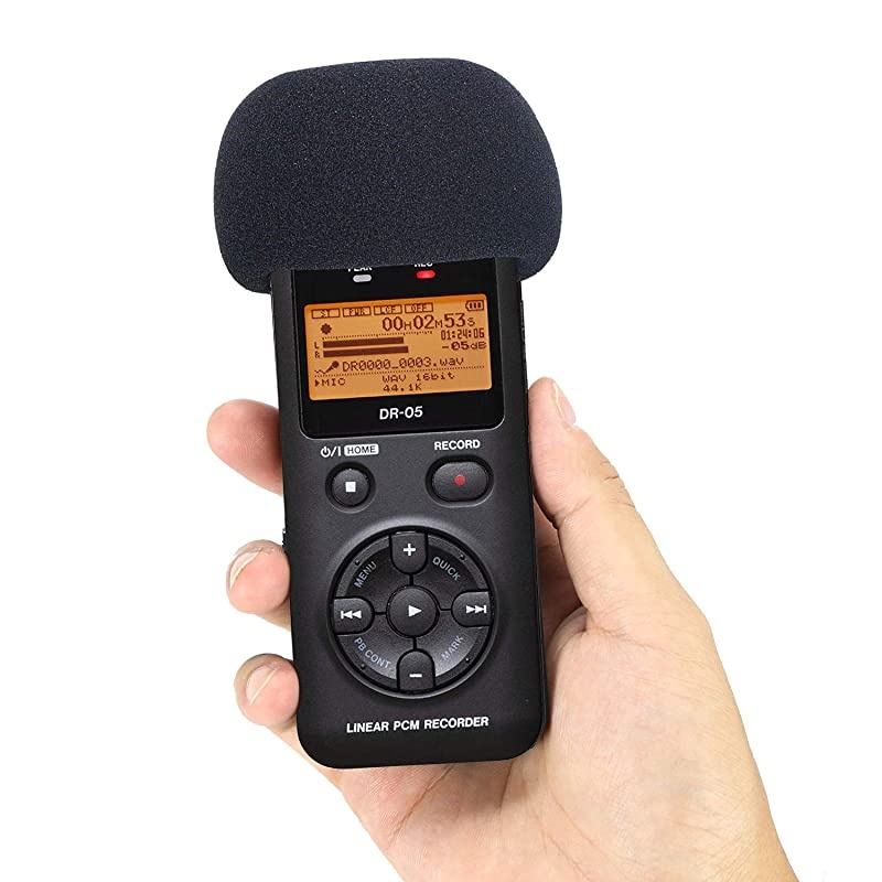 Windscreen Deadcat and Foam Cover for DR05X DR05 Mic Recorders Indoor Outdoor Microphone Wind Muff by