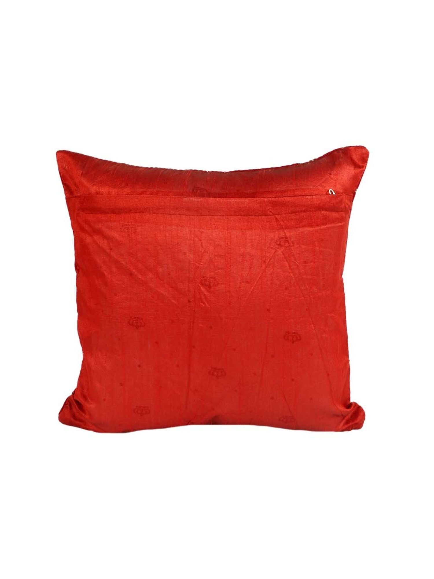 MFD HOME Furnishing Red Velvet Cushion Cover - Set of 2