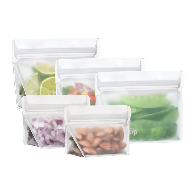 (re)zip Leak-Proof Clear Reusable Stand Up Storage Starter Kit - 5ct