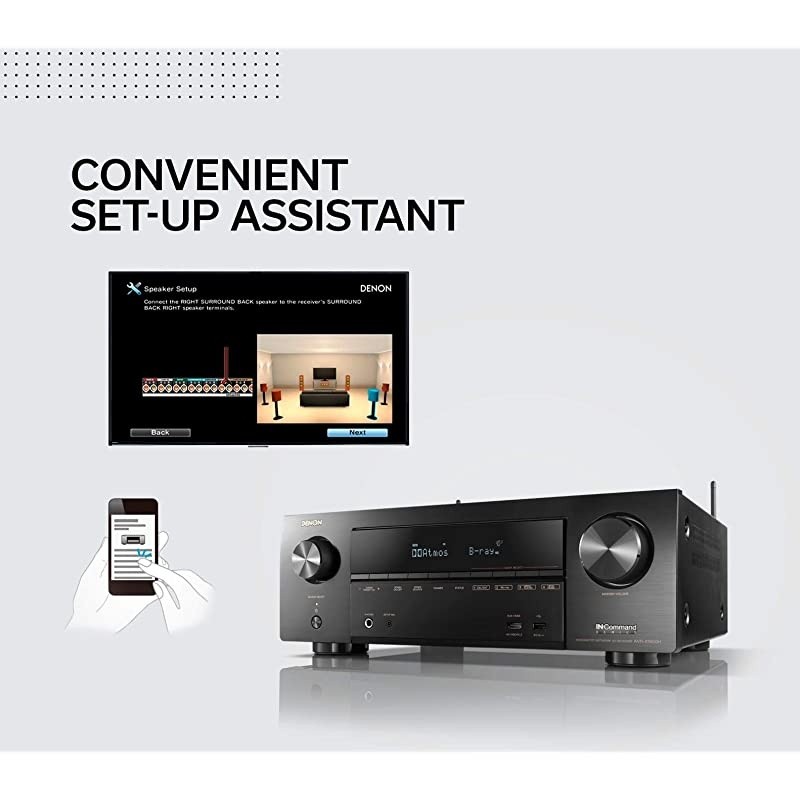 AVR-X1600H 4K UHD AV Receiver | 2019 Model | 7.2 Channel, 80W Each | 3D Audio | New Dolby Atmos Height Virtualization | 6 HDMI Inputs and 1 Output with eARC Support | AirPlay 2, Alexa & HEOS