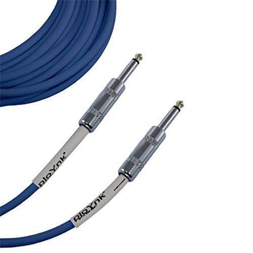 Ploynk 1/4 to 1/4 mono TS Instrument Straight Patch Cable 12 FT foot long Blue