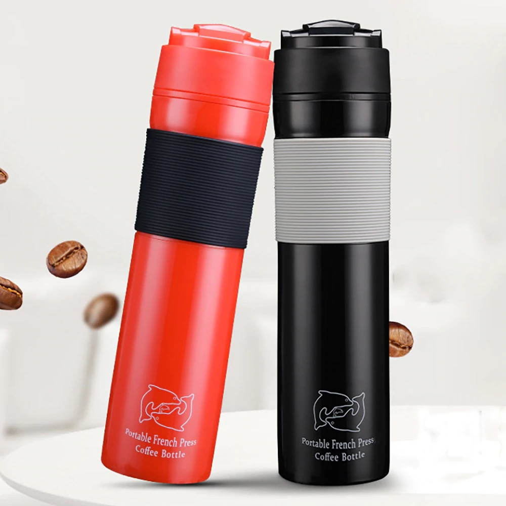 350ML Portable French Press Coffee Press Tea Coffee Maker Bottle Travel Mug