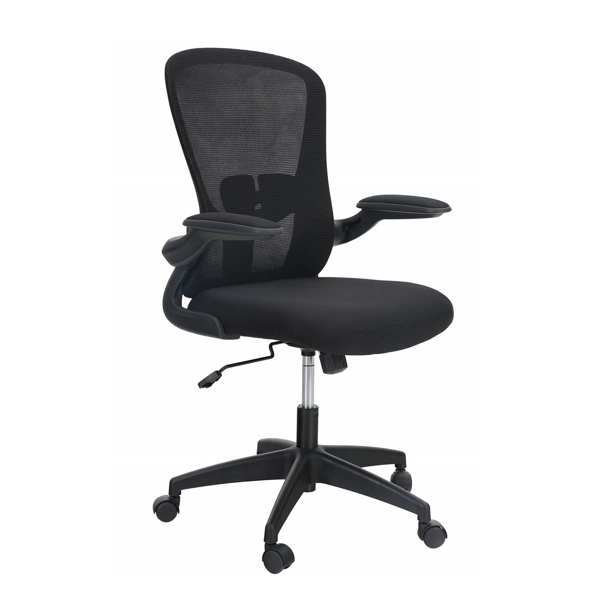 Ergonomic Home Office Desk Chair High Back, Modern 360° Swivel Executive Computer Chair with Flip-up Armrests and Adjustable Lumbar Support, Breathable Mesh Back, Black, Load Capacity: 300 lbs