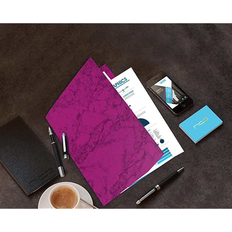 White 2 Pocket Folders, Durable Heavy Duty High Gloss Laminated White Presentation Folders Hold Letter Size sheets with a die-cut business card holder, 6 Pack ( 7673-25 )