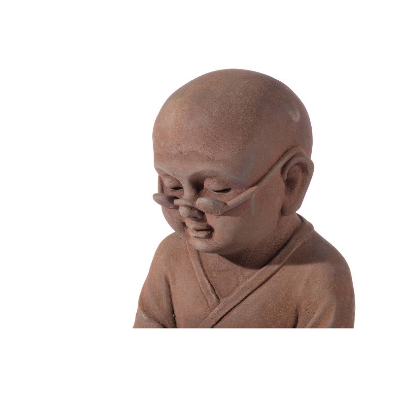 17.25&#34; Indoor/Outdoor Resin Reading Buddha Garden Statue Brown - Alfresco Home LLC