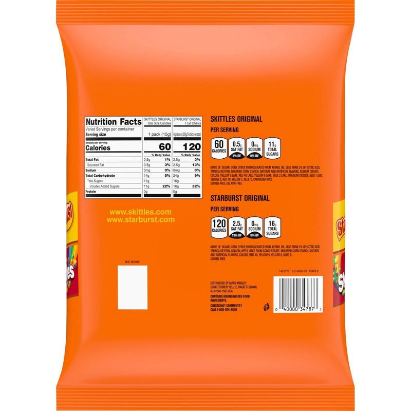 Skittles and Starburst Fun Size Mix Bite Size Candies - 31.9oz/65ct