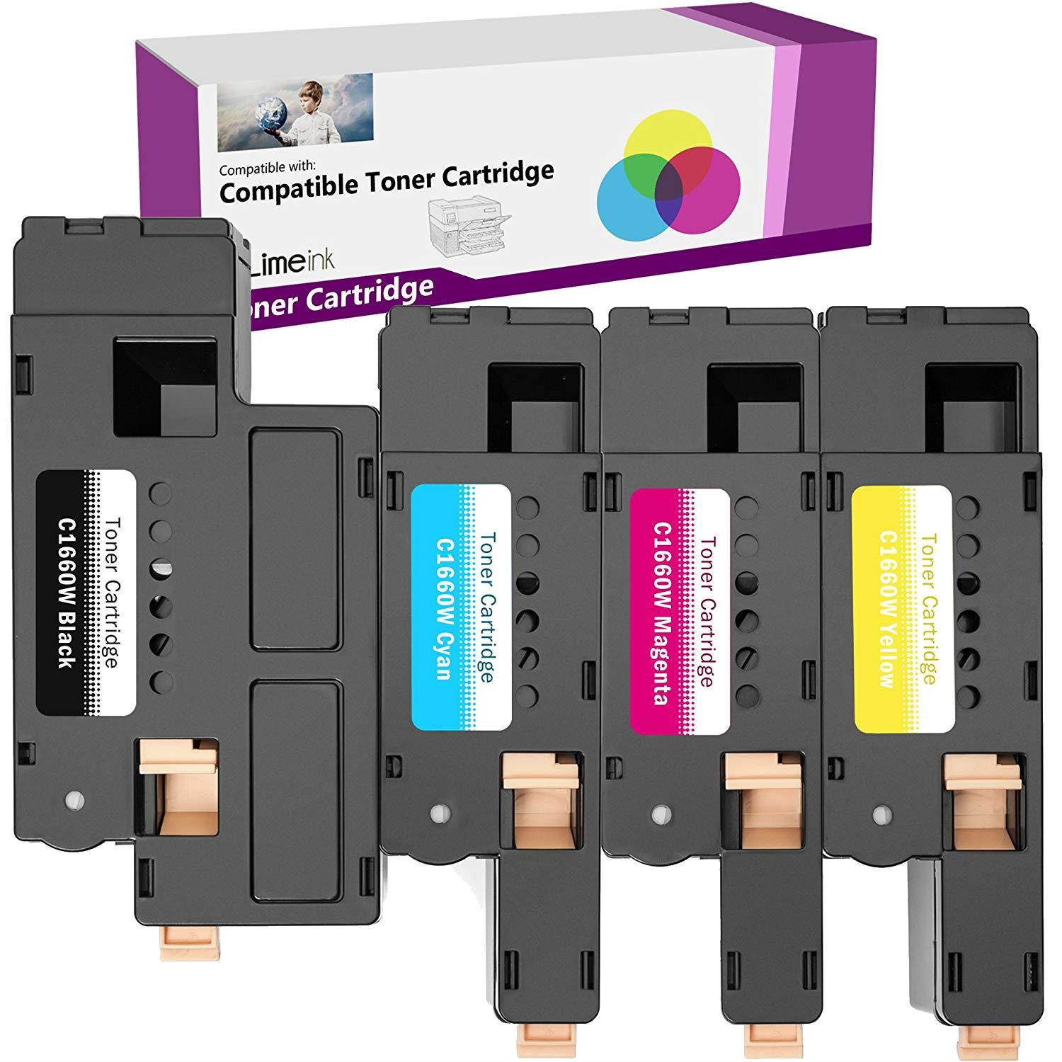 Limeink 4 Pack Compatible High Yield Laser Toner Cartridges Replacement for C1660 4G9HP (1 Black, 1 Cyan, 1 Magenta, 1 Yellow) Compatible with C1660, C1660W, C1660cnw, 1660, 1660W, 1660cnw Printers