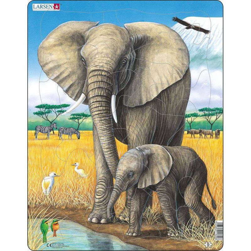 Larsen Puzzles African Jungle Animals Kids Puzzle Set - 2pk