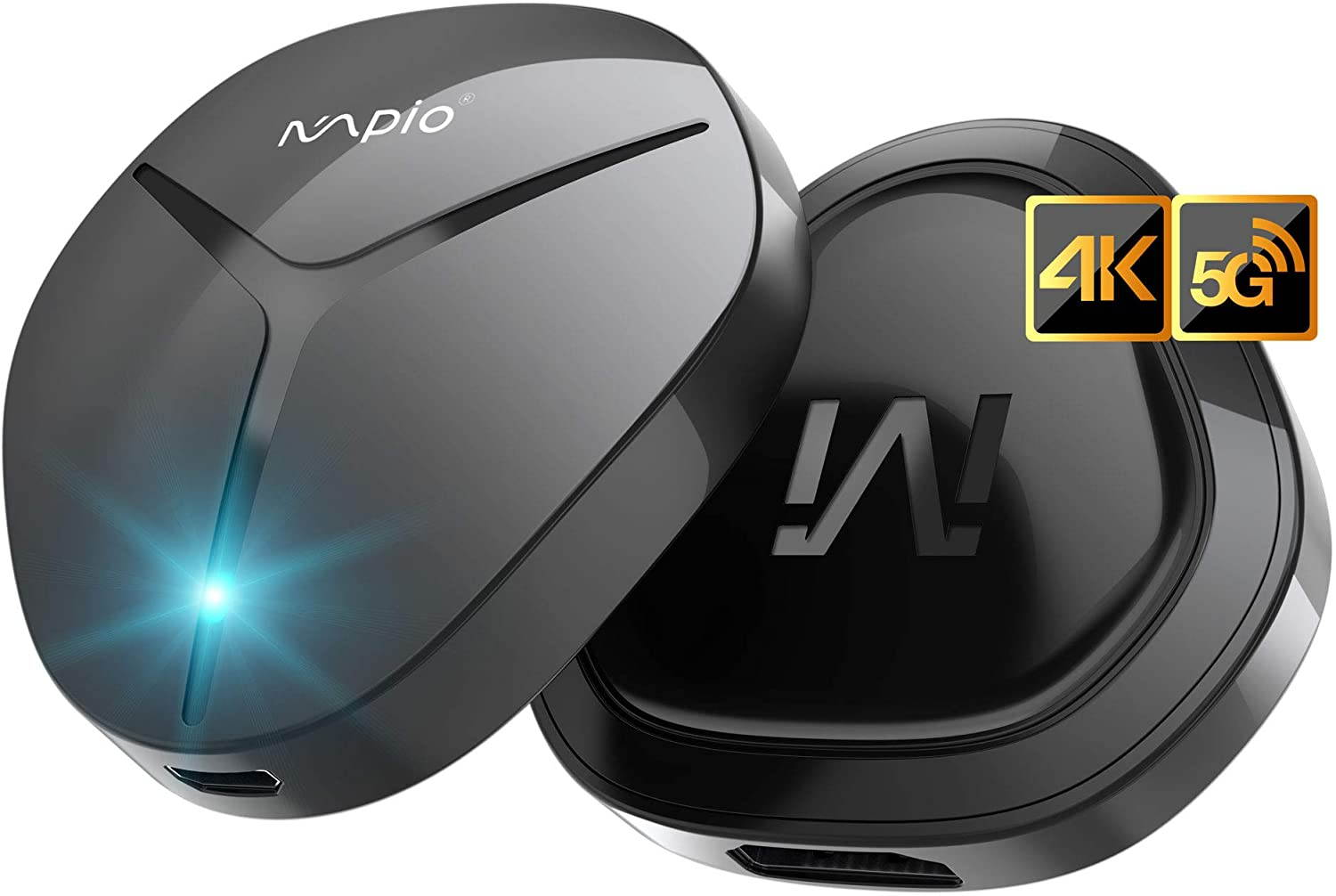 MPIO Upgrade Wireless HDMI Display Dongle, 5G Airplay Receiver 4K HDR Adapter ,Streaming Video Receiver for iPhone/iPad/Android/iOS/Windows/PC to TV/Monitor/Projector,Easy to Set Up (Black)