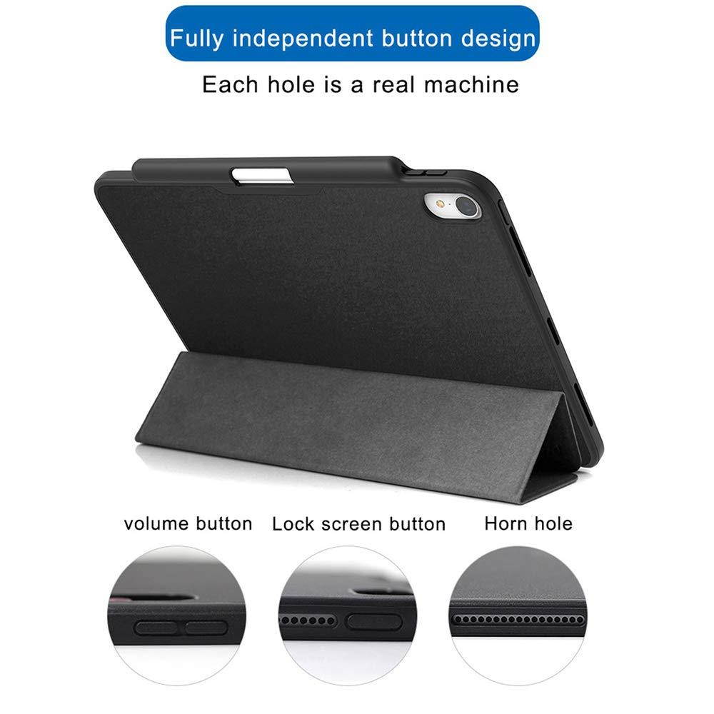 Maxace Case for iPad Pro 11" 2018, with Apple Pencil Holder, Slim Lightweight Trifold Stand Case + Auto Wake/Sleep Smart Cover for Apple iPad Pro 11 Inch 2018 Release - Black