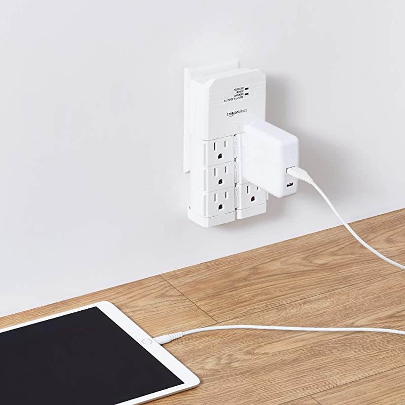 Rotating 6Outlet Surge Protector Wall Mount 1080 Joules