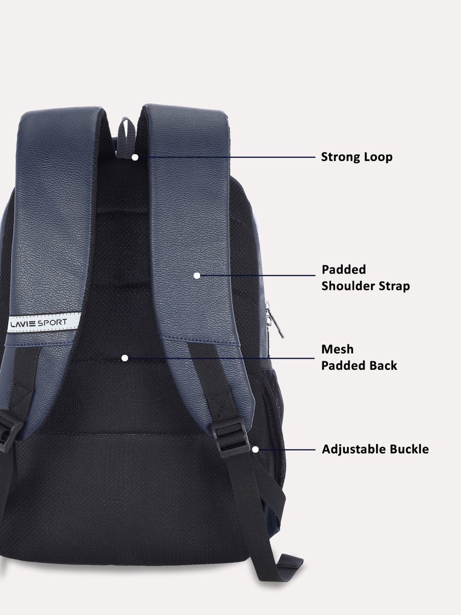 Lavie Navy Medium Laptop Backpack