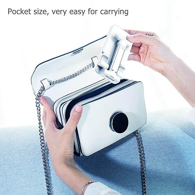 with Adjustable Cell Phone Stand, Fully Foldable Desktop Phone Holder Cradle Dock Holder,Tablet Stand for iPhone X Xr Xs max All Smart Phones and Tablets, iPad(White)