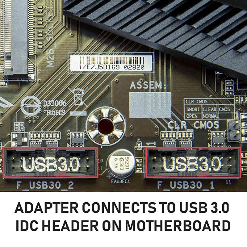 Active Chip USB 30 31 Gen 2 Internal IDC 20 Pin Motherboard Header to AKey 20 Pin Female Header Converter for Type C Panel Mount Adapter