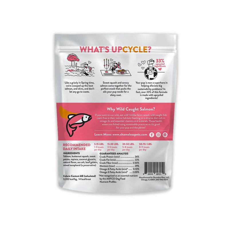 Shameless Pets Salmon Says Buttersnut Flavor Jerky Bites Dog Treats - 5oz