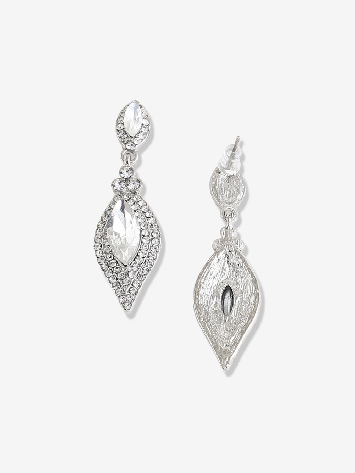 Sohi Silver Plated Designer Stone Party Drop Earring For Women