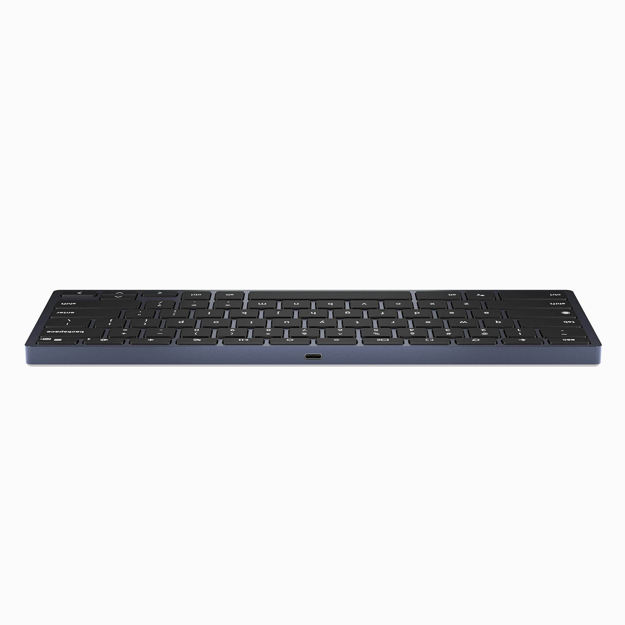 Brydge C-Type Wireless/USB Wired Desktop Keyboard for Chrome OS | Built-In Google Assistant Key & Dedicated Chrome OS Keys | Rechargeable Long Lasting Battery | Dual Connectivity (USB-C + Bluetooth 4.