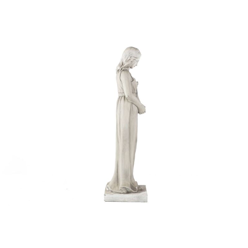 29.25&#34; Indoor/Outdoor Resin Woman with Lily Statue White - Alfresco Home LLC