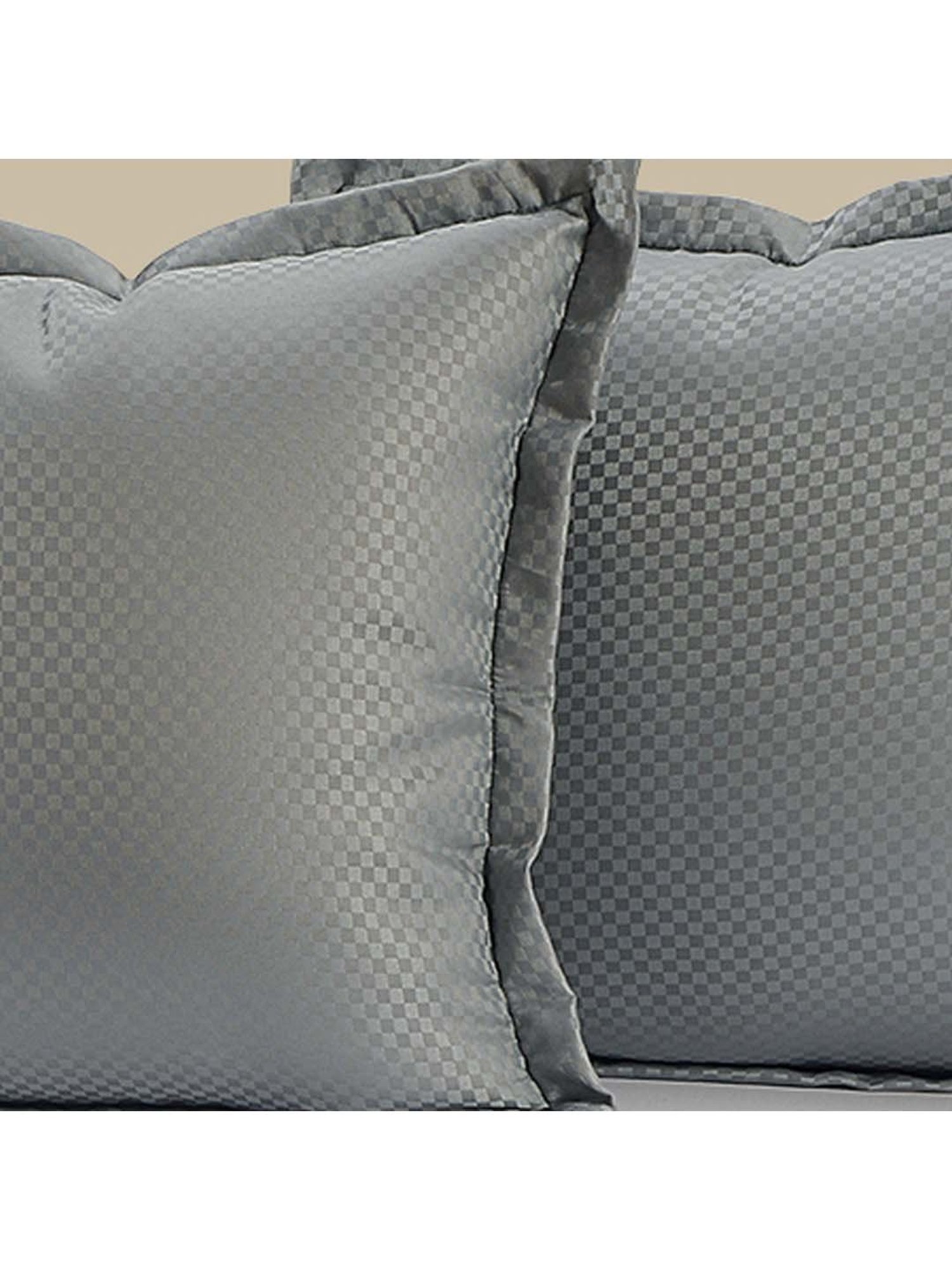 Swayam Grey Polyester 31 cm x 31 cm Cushion Covers - Set of 2