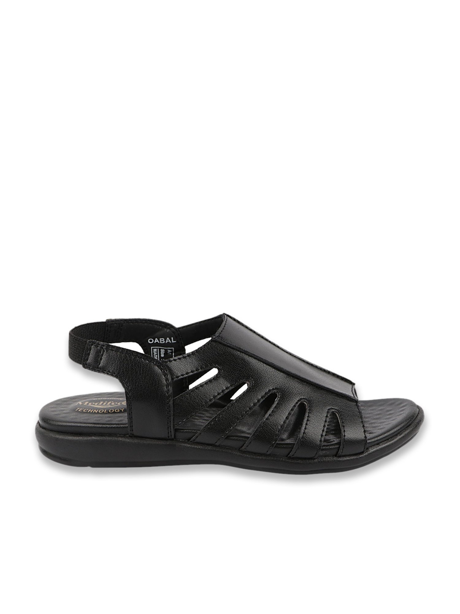 MediFeet Women's Black Back Strap Sandals