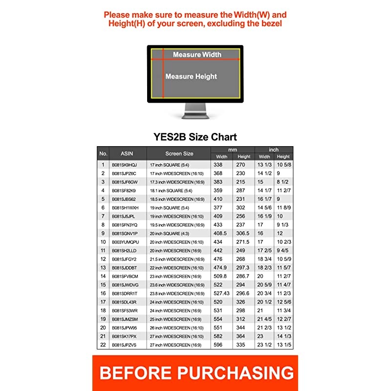 23 Inch Monitor Privacy Screen Filter for 169 Widescreen Display Computer Desktop AntiSpy AntiBlue Light and AntiGlare Protector Made in Korea