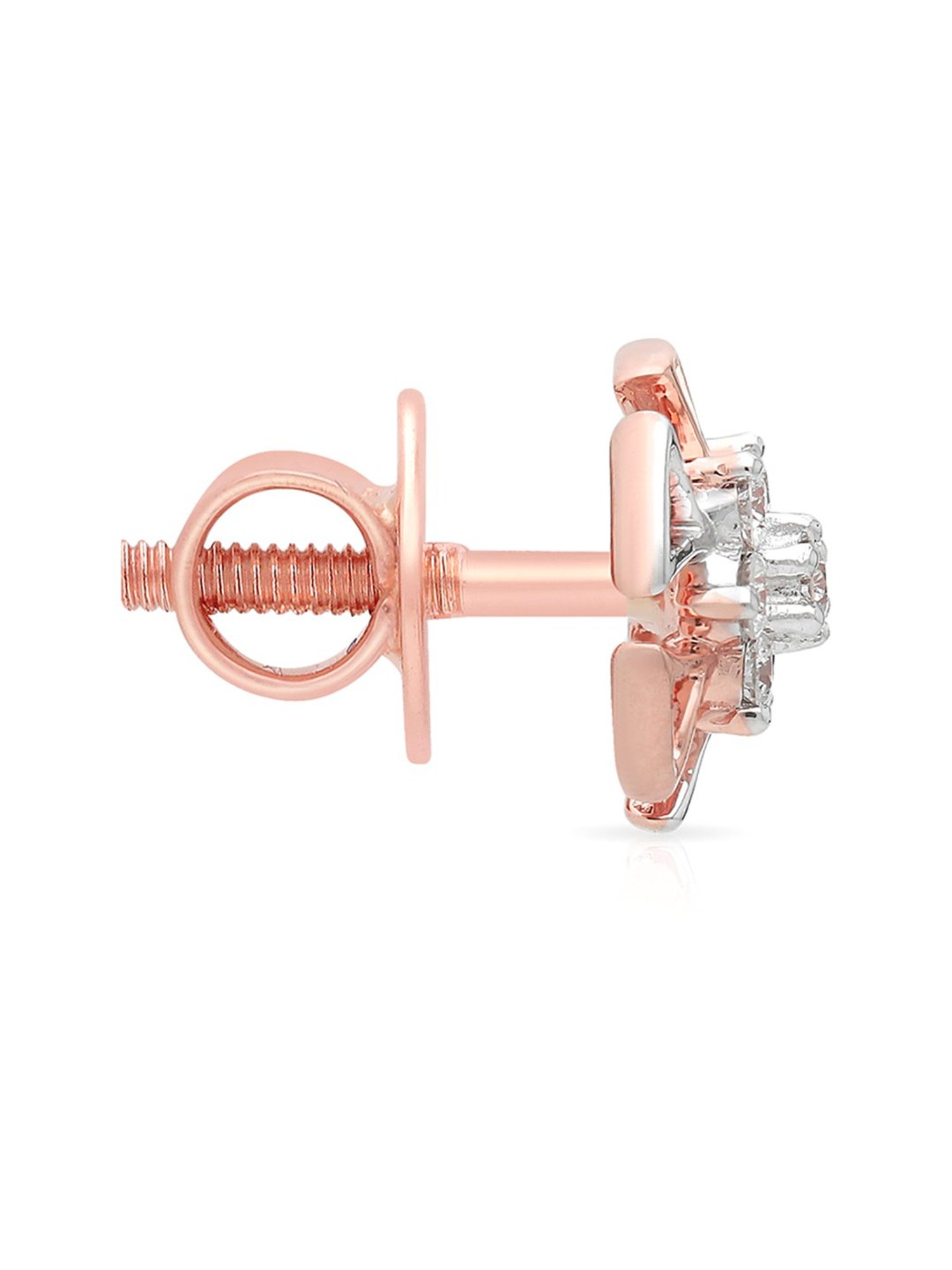 Malabar Gold and Diamonds 18k Rose Gold Stud Earrings
