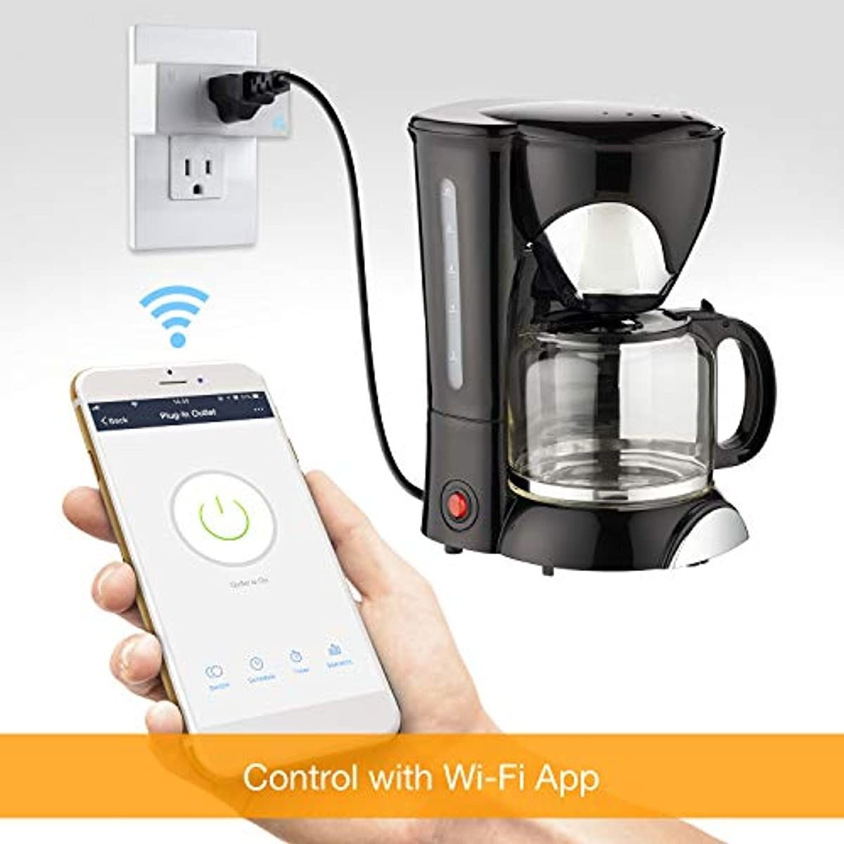 TOPGREENER Wi-Fi Plug with Energy Monitoring, Mini Smart Outlet, Control Lights and Appliances from Anywhere, No Hub Required, White, Compatible with Alexa and Google Assistant, TGWF115PQM