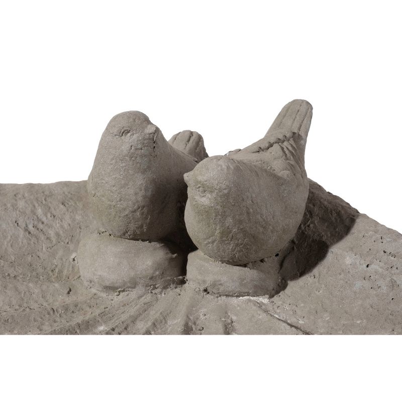 4.75&#34; Resin Outdoor Sparrows on Shell Birdbath Gray - Alfresco Home LLC
