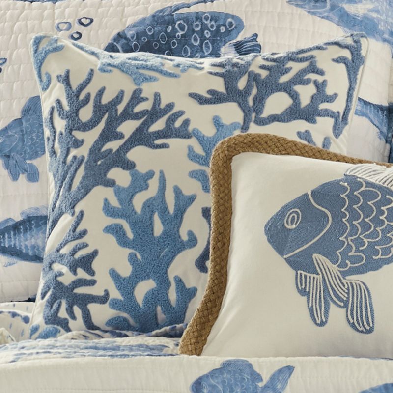 Pataya Coral Decorative Pillow Blue - Levtex Home