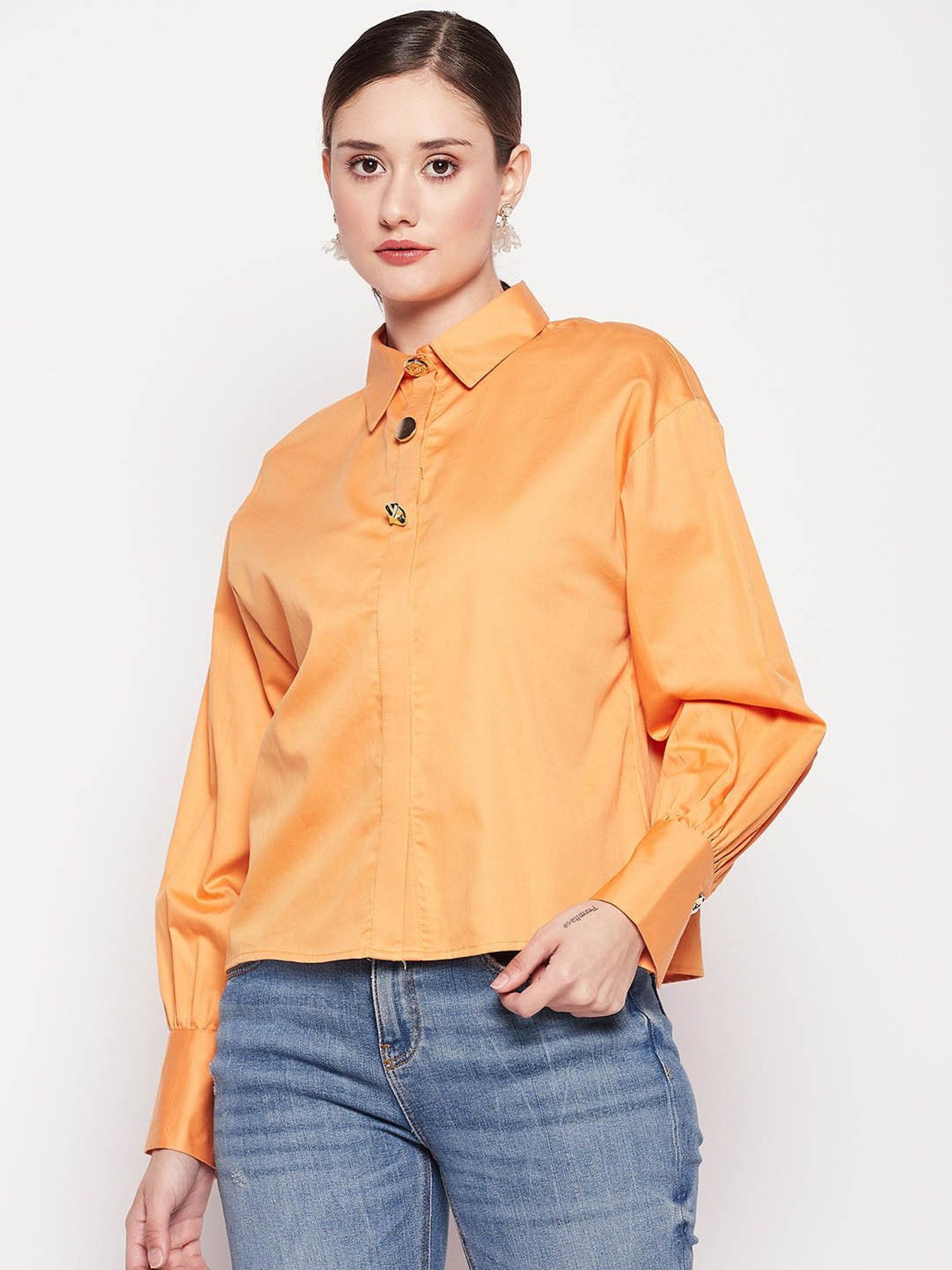Camla by MADAME Orange Cotton Shirt
