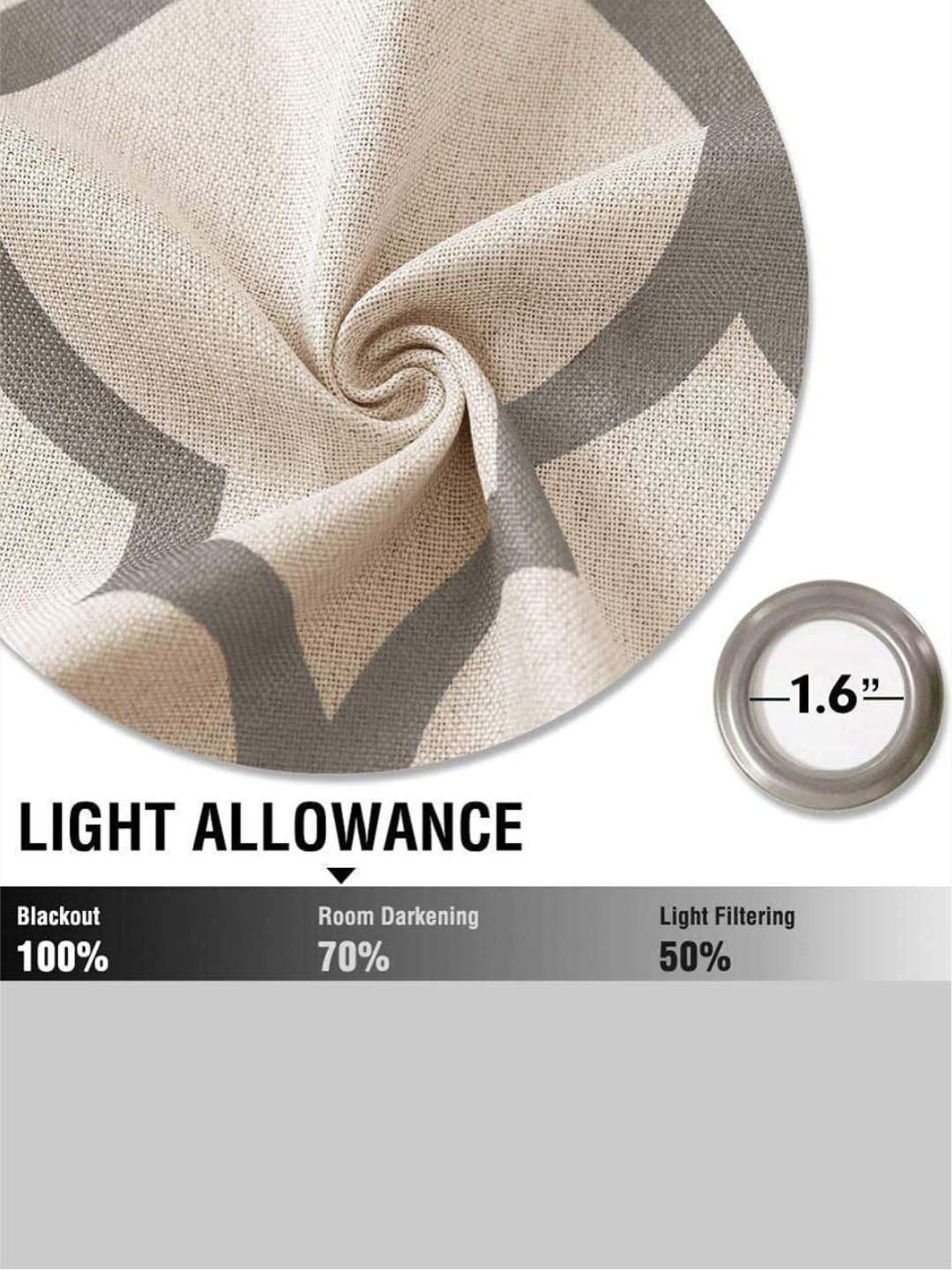 Urban Space Mustard & White Cotton 7 Ft. Door Curtain With Rings - Set of 2