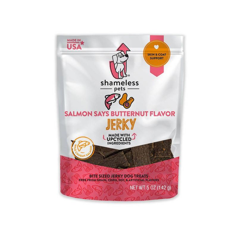 Shameless Pets Salmon Says Buttersnut Flavor Jerky Bites Dog Treats - 5oz