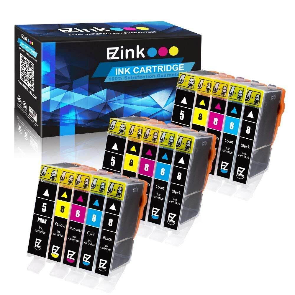 E-Z Ink (TM) Compatible Ink Cartridge Replacement for Canon PGI-5 PGI5 CLI-8 CLI8 to use with Pixma Pro9000 iP6600D iP4300 iP4500 MP600 (3 Large Black,3 Small Black,3 Cyan,3 Magenta,3 Yellow, 15 pack)