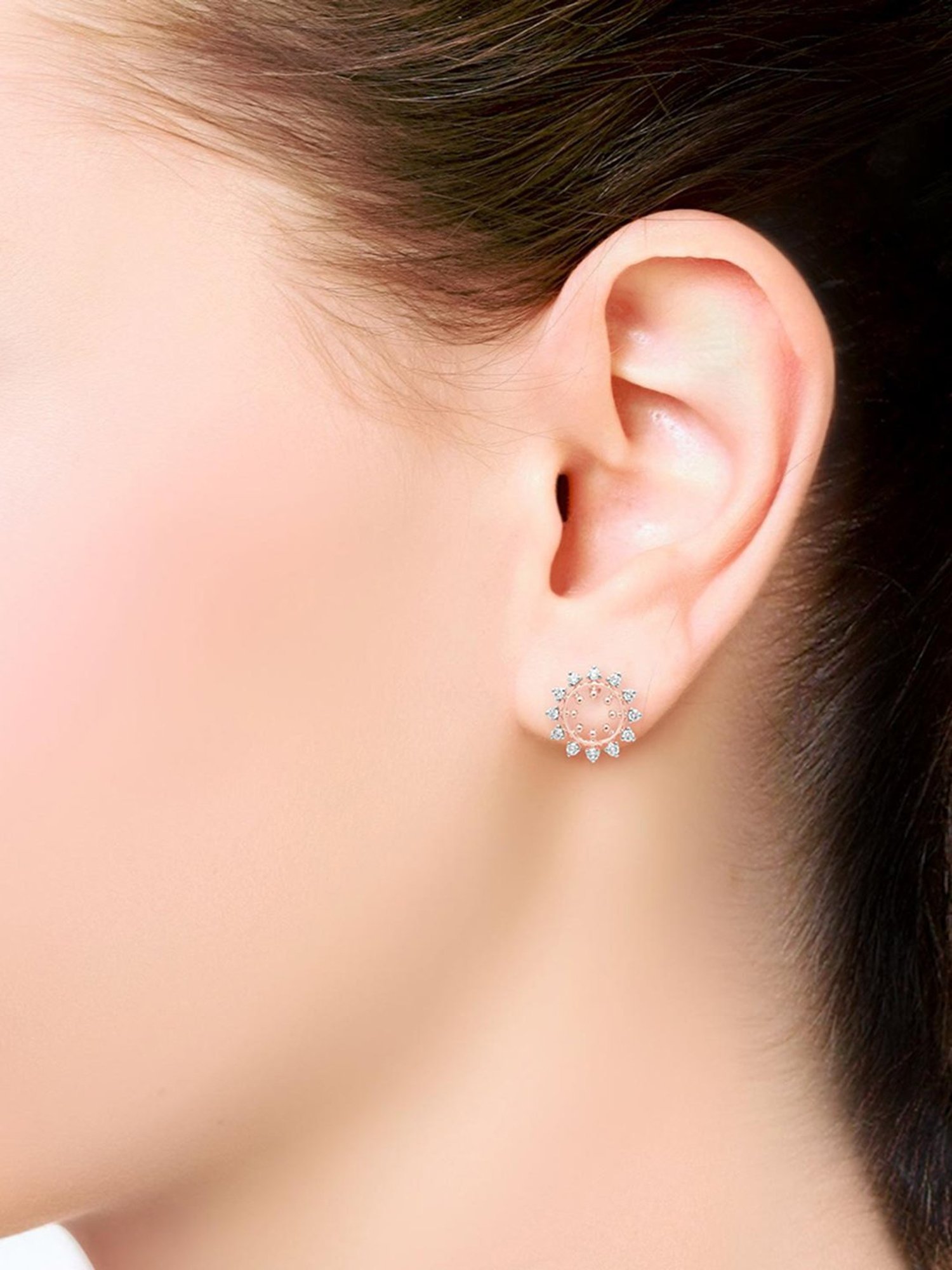 Malabar Gold and Diamonds 18k Rose Gold Stud Earrings