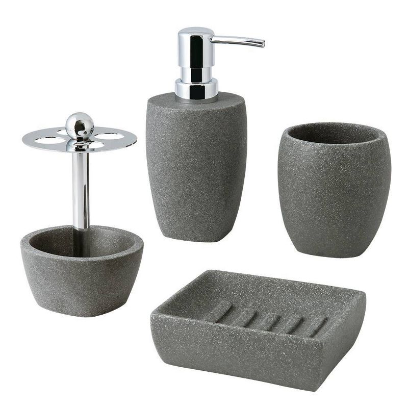 Charcoal Stone Soap/Lotion Dispenser Gray - Allure Home Creations