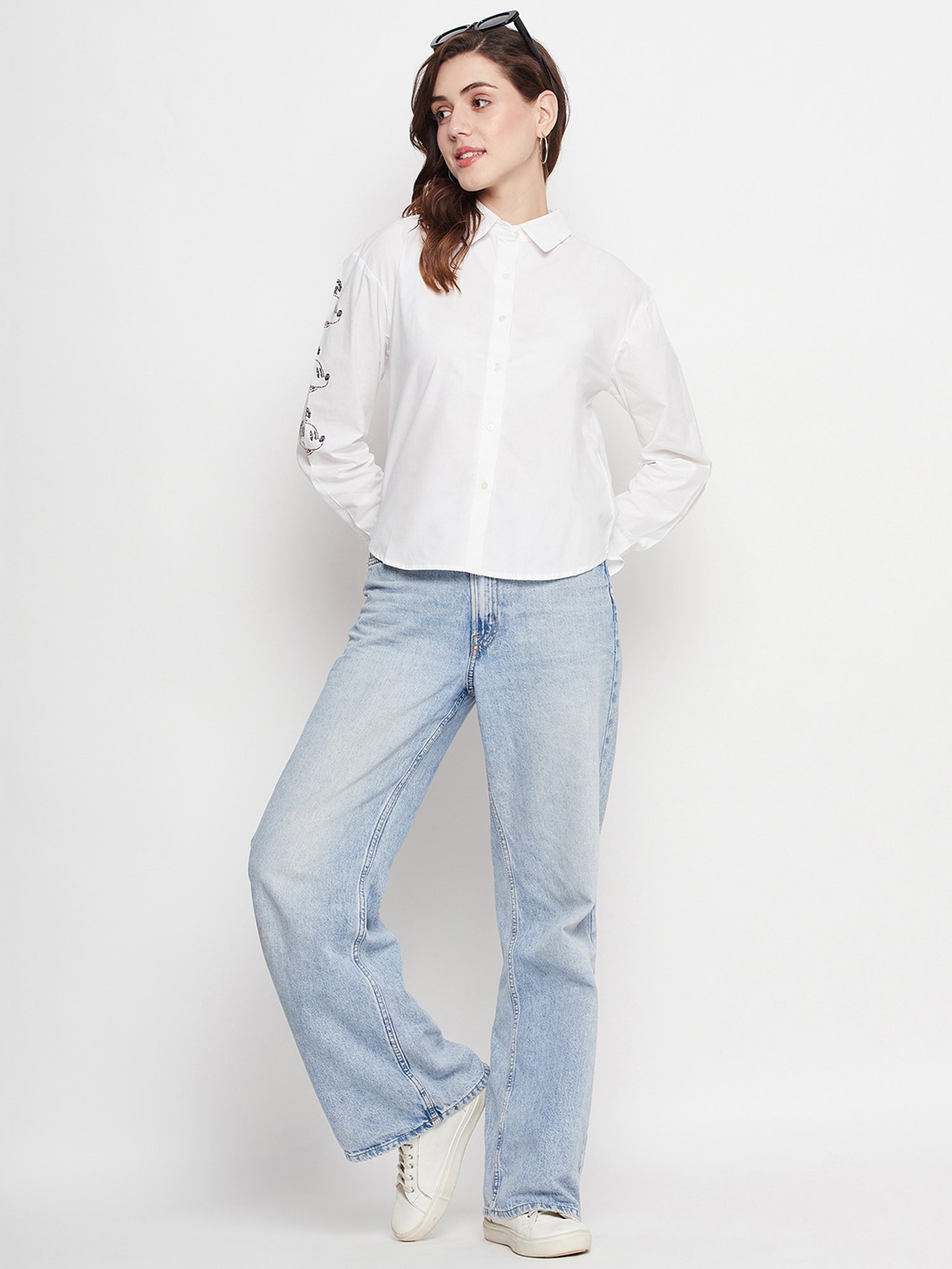 Camla White Printed Shirt