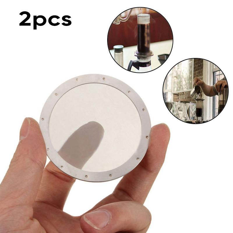 2pcs Ultra Fine Metal Filter Reusable Stainless Mesh For Aeropress Coffee Maker High Quality