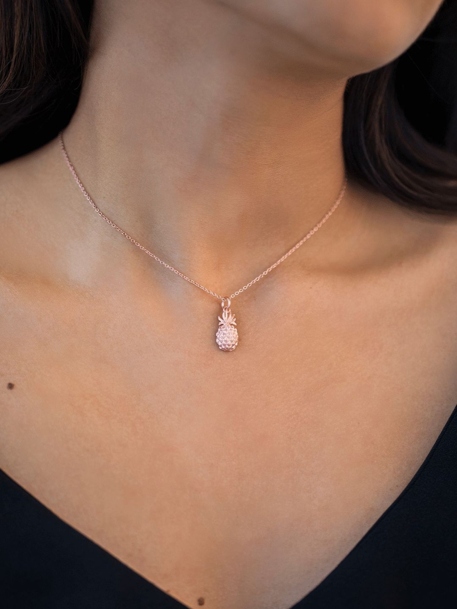 Shaya 92.5 Sterling Silver Eternal Hostess Pineapple Charm Necklace for Women