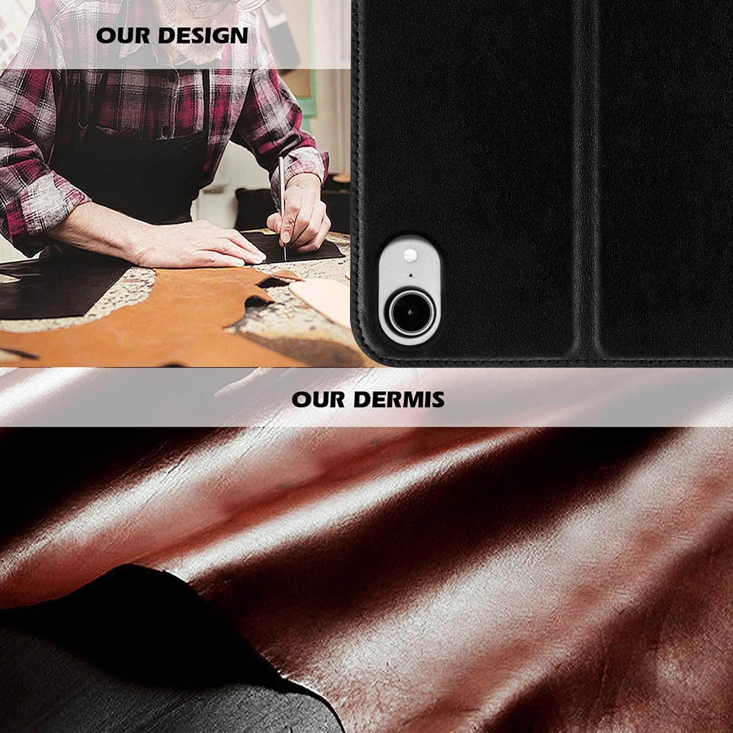 FYY New Apple iPad Pro 12.9 inch 3rd Generation Case 2018 [Support Apple Pencil Charging] Luxury Cowhide Genuine Leather Handcrafted Case Cover with [Auto Sleep-Wake Function] Black