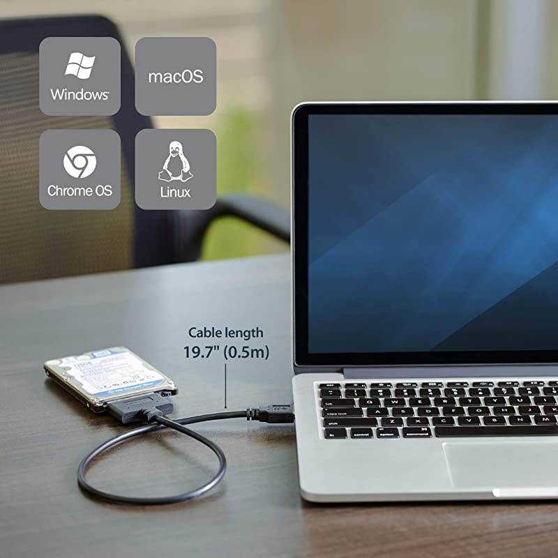 com SATA to USB Cable USB 30 to 25 SATA III Hard Drive Adapter External Converter for SSDHDD Data Transfer USB3S2SAT3CB