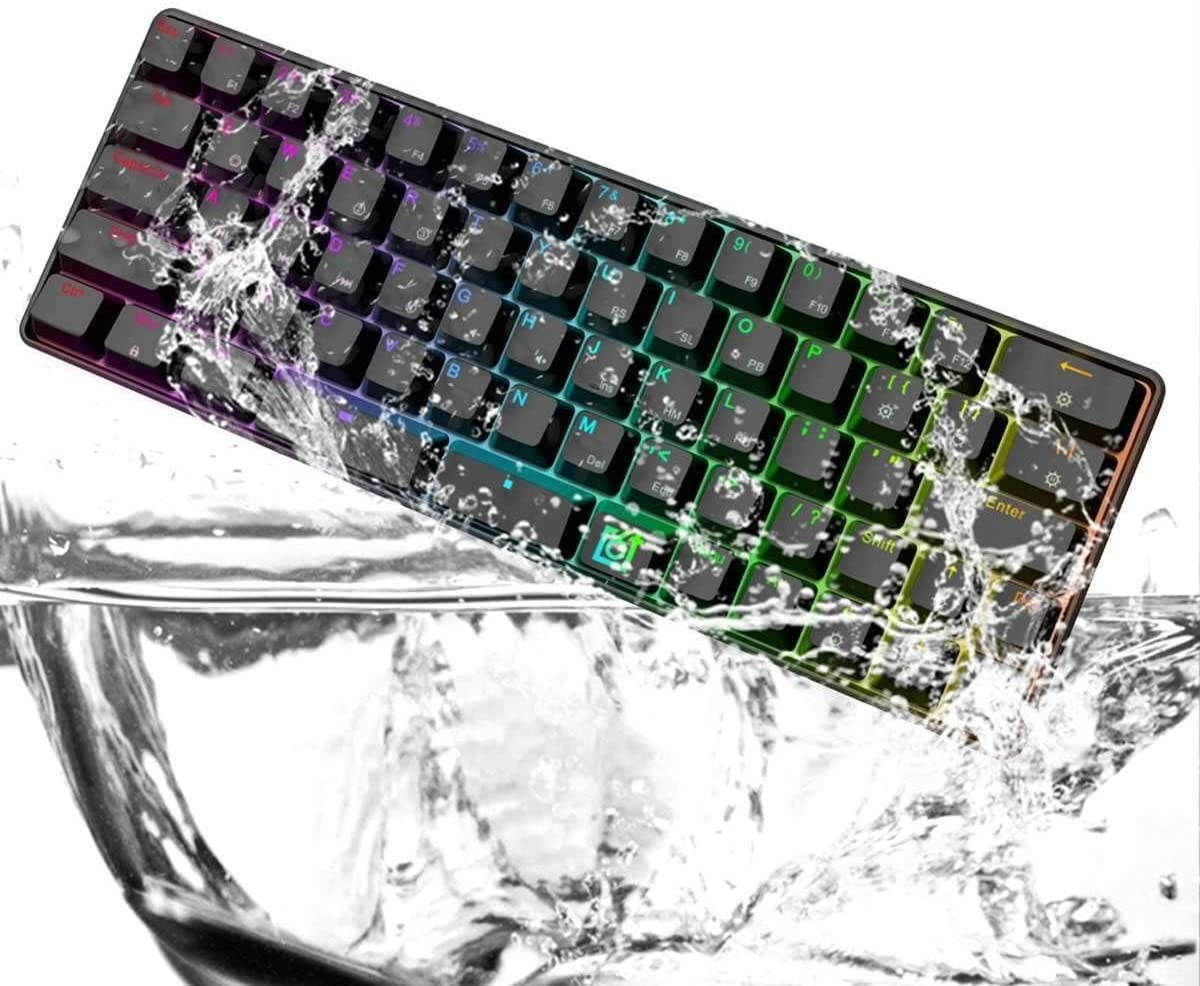 WYL Switch Mechanical Keyboard Gk66 Bluetooth Type-c Dual Mode Split-spacebar Hot-swappable RGB Mechanical Gaming Keyboard (Axis Body : Brown Switch)