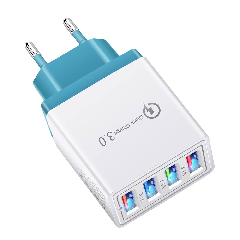 3.1A 4USB LED Light Fast Charging USB Charger Adapter For iPhone 8 Plus XS 11Pro P30 Pro Mate 30 7 Orange
