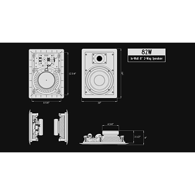 Silver Ticket inWall Speaker with Pivoting Tweeter 8 Inch inWall