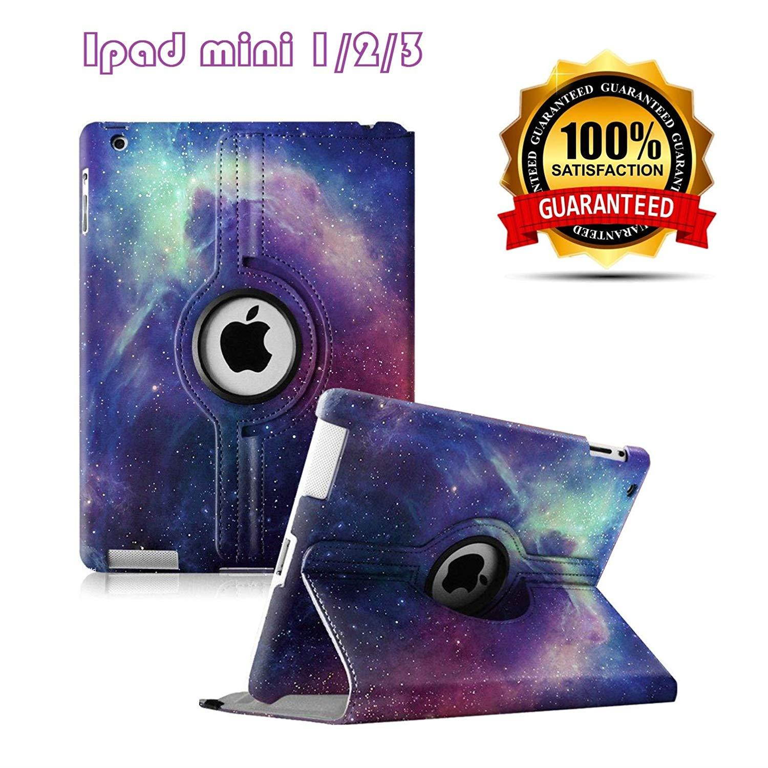iPad Mini 1/2/3 Case - 360 Degree Rotating Stand Case Cover with Auto Sleep/Wake Feature for iPad Mini 1/iPad Mini 2/iPad Mini 3 (Galaxy)