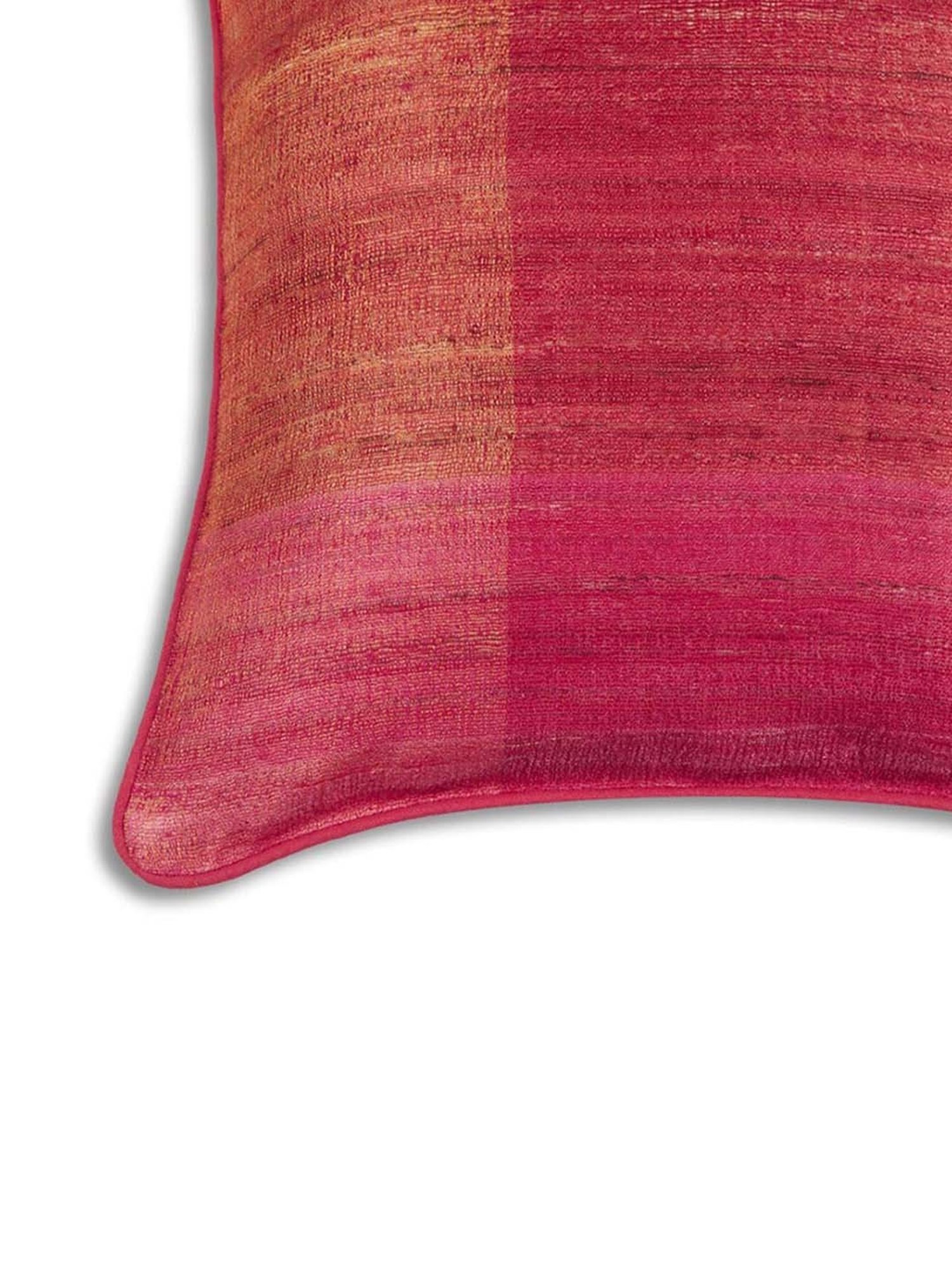 Fabindia Deeva -Tasar Red Silk Cushion Cover