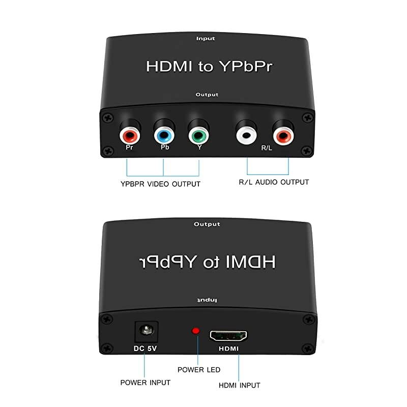 HDMI to Component Converter  HDMI to YPbPr Component RGB 1080P60hz Video and RL Audio Output Converter Adapter for DVD PSP Xbox 360 to HDTV Monitor Black