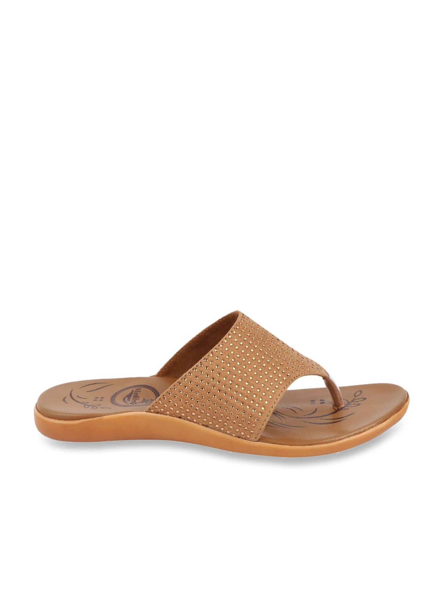 MediFeet Women's Beige Thong Sandals