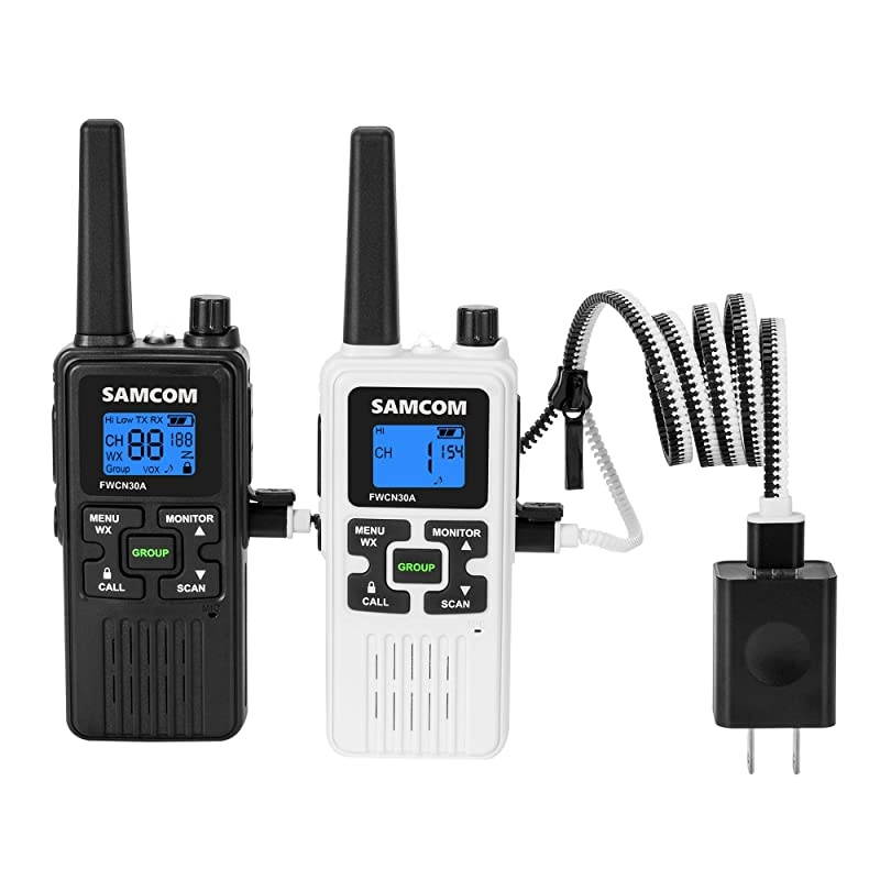 Two Way Radio 22CH 1250mAh USB Rechargeable Battery LCD Display LED Flashlight Walkie Talkies License Free 2 Miles Long Range with GroupVOXSCANNOAA Weather AlertCall Function Black+White