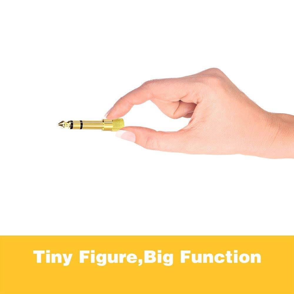 VCE 2-PACK 6.35mm (1/4 inch) to 3.5mm(1/8 inch) Male to Female Stereo Jack Adapter