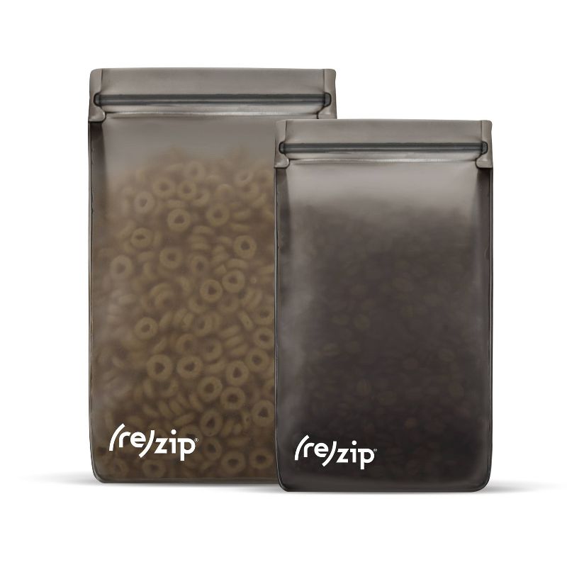 (re)zip Stand Up Tall Leakproof Storage Bag - Gray - 2pk